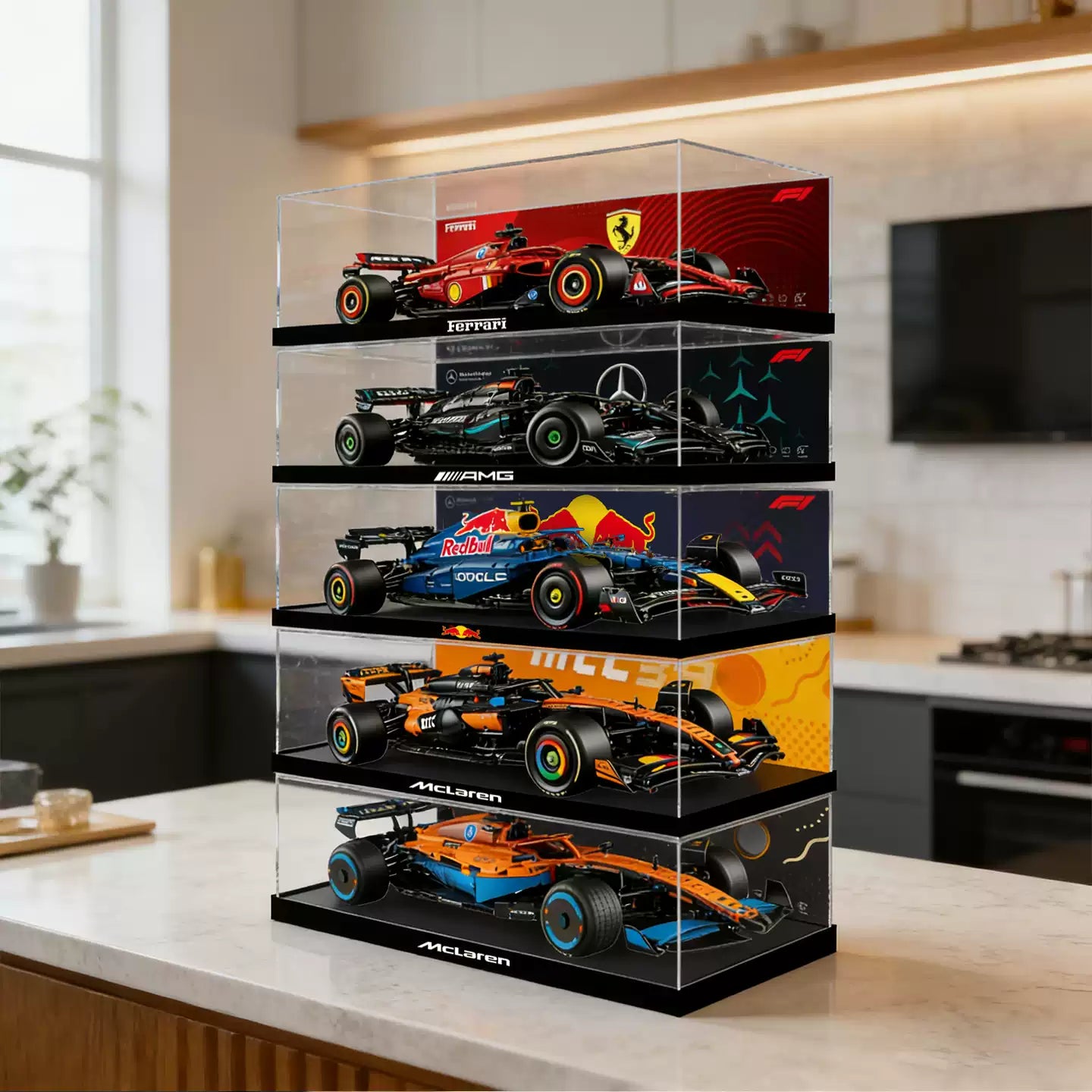 Premium Acryl-Vitrine für LEGO 42207 Ferrari SF-24 F1 – Staubdicht, UV-Schutz & Kristallklar