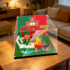 Premium-Vitrine für LEGO® 43016 + 43012 (Cristiano Ronaldo / CR7 Legendärer Tor-Moment) – Kristallklares Acryl, Staubdicht & UV-Schutz