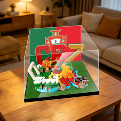 Premium-Vitrine für LEGO® 43016 + 43012 (Cristiano Ronaldo / CR7 Legendärer Tor-Moment) – Kristallklares Acryl, Staubdicht & UV-Schutz