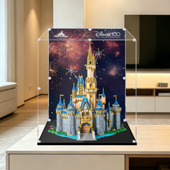 Staubdichte HD-Acryl-Vitrine mit UV-Schutz für LEGO Disney 43222 Das Disney Schloss