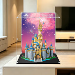 Staubdichte HD-Acryl-Vitrine mit UV-Schutz für LEGO Disney 43222 Das Disney Schloss
