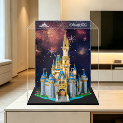 Staubdichte HD-Acryl-Vitrine mit UV-Schutz für LEGO Disney 43222 Das Disney Schloss