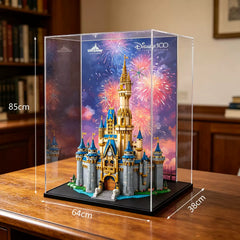 Staubdichte HD-Acryl-Vitrine mit UV-Schutz für LEGO Disney 43222 Das Disney Schloss