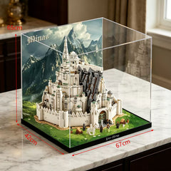 Staubdichte HD-Acryl-Vitrine mit UV-Schutz für LEGO 11377 Der Herr der Ringe: Minas Tirith (Die Weiße Stadt) Bausteine-Set
