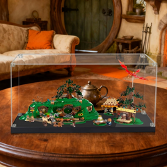 Hochwertige staubdichte UV-beständige HD-Acrylglas-Vitrine für LEGO® 10354 Der Herr der Ringe: Das Auenland – Aufbewahrungs- und Schutz-Displaybox für Bausteine