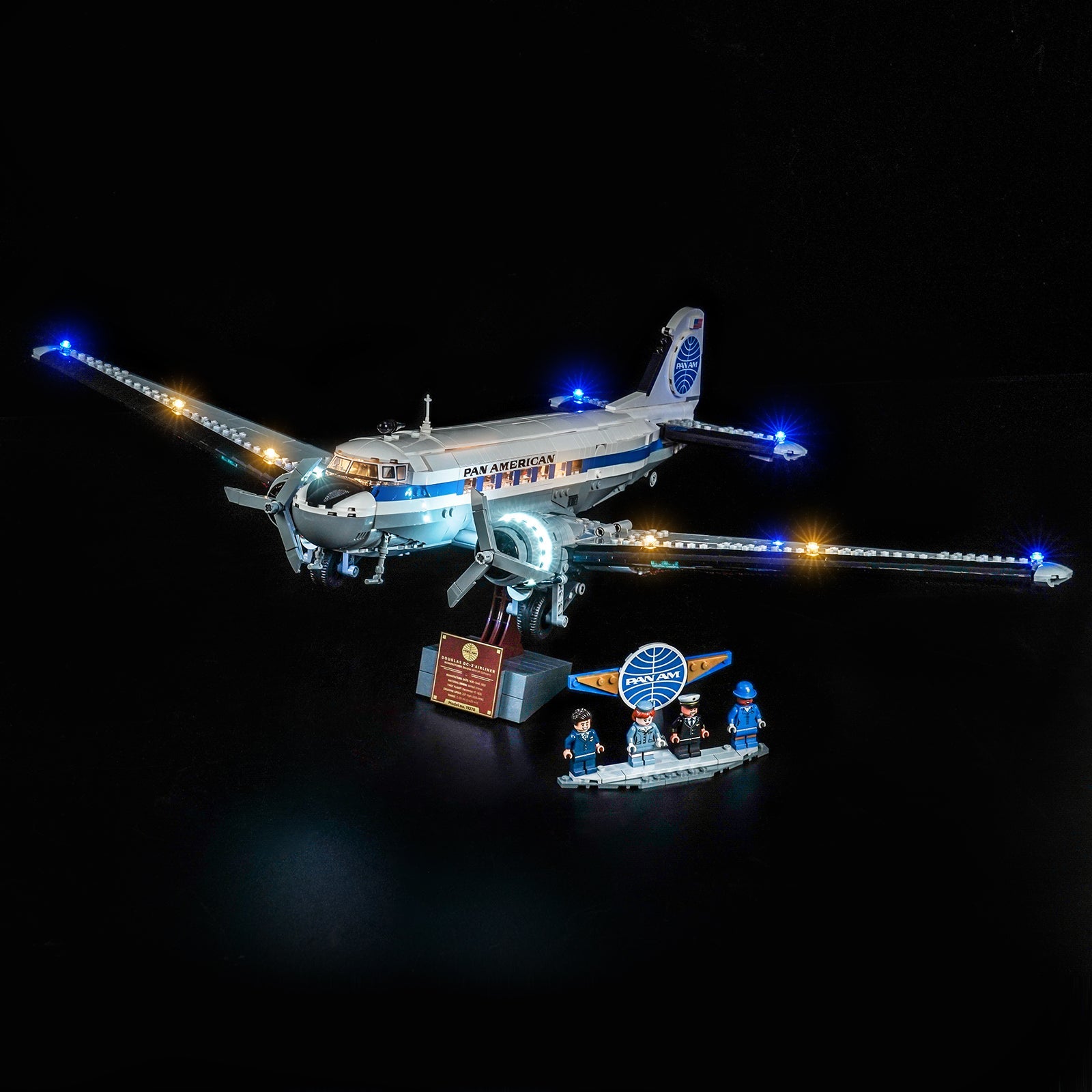 Set de Iluminación LED para LEGO® Icons Douglas™ DC-3™ PAN AM® – 11378 Versión con Control Remoto