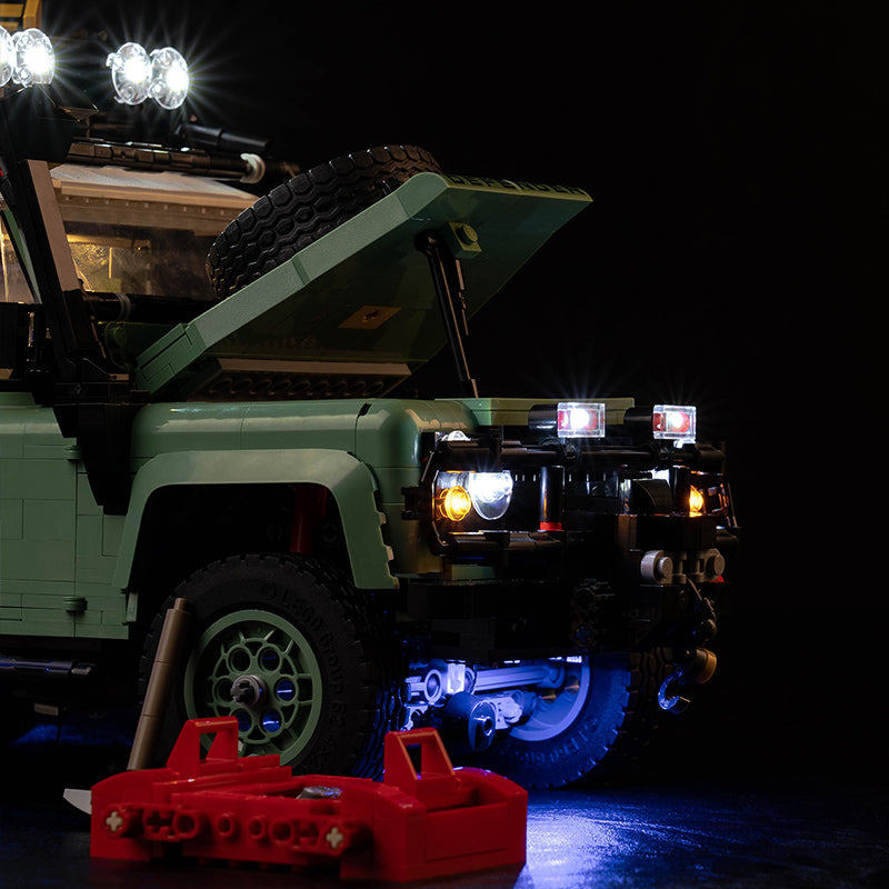 LED-Beleuchtungsset für LEGO® Icons Land Rover Classic Defender 90 10317 Fernbedienungs-Version