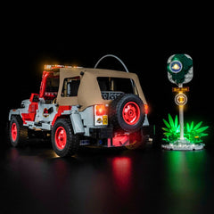 LED-belysningssæt til LEGO® Jurassic World Jurassic Park Jeep® Wrangler – 77984 (Safari-Edition)