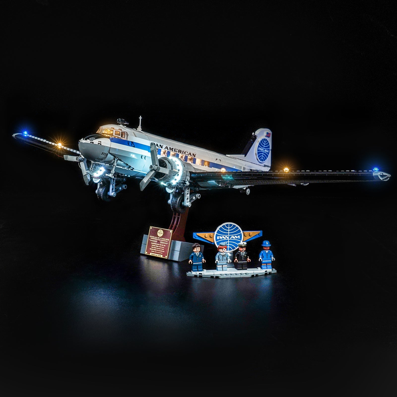 Set de Iluminación LED para LEGO® Icons Douglas™ DC-3™ PAN AM® – 11378 Versión con Control Remoto