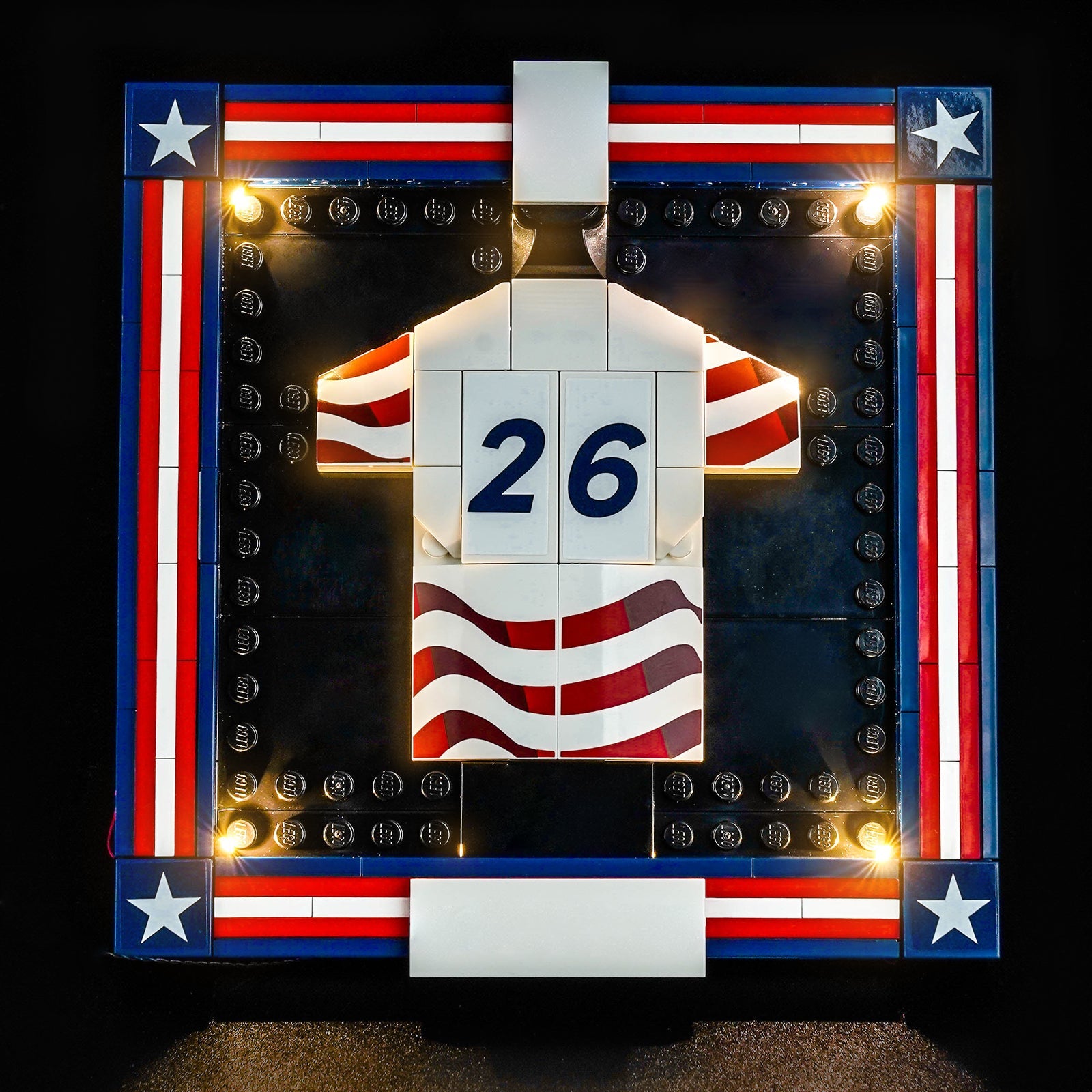 LED-belysningssæt til LEGO® Editions 2026 U.S. Soccer landsholdstrøje – 43033 (glans-udgave)