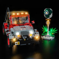 LED-belysningssæt til LEGO® Jurassic World Jurassic Park Jeep® Wrangler – 77984 (Safari-Edition)