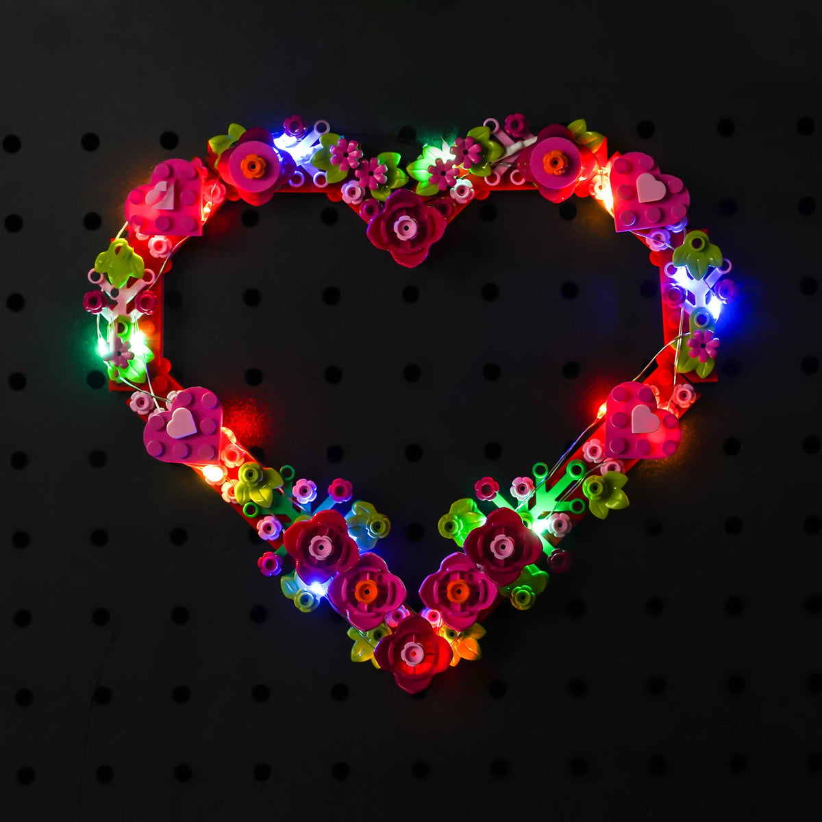 LED-Beleuchtungsset für LEGO® Herz-Ornament 40638 Fernbedienungs-Version