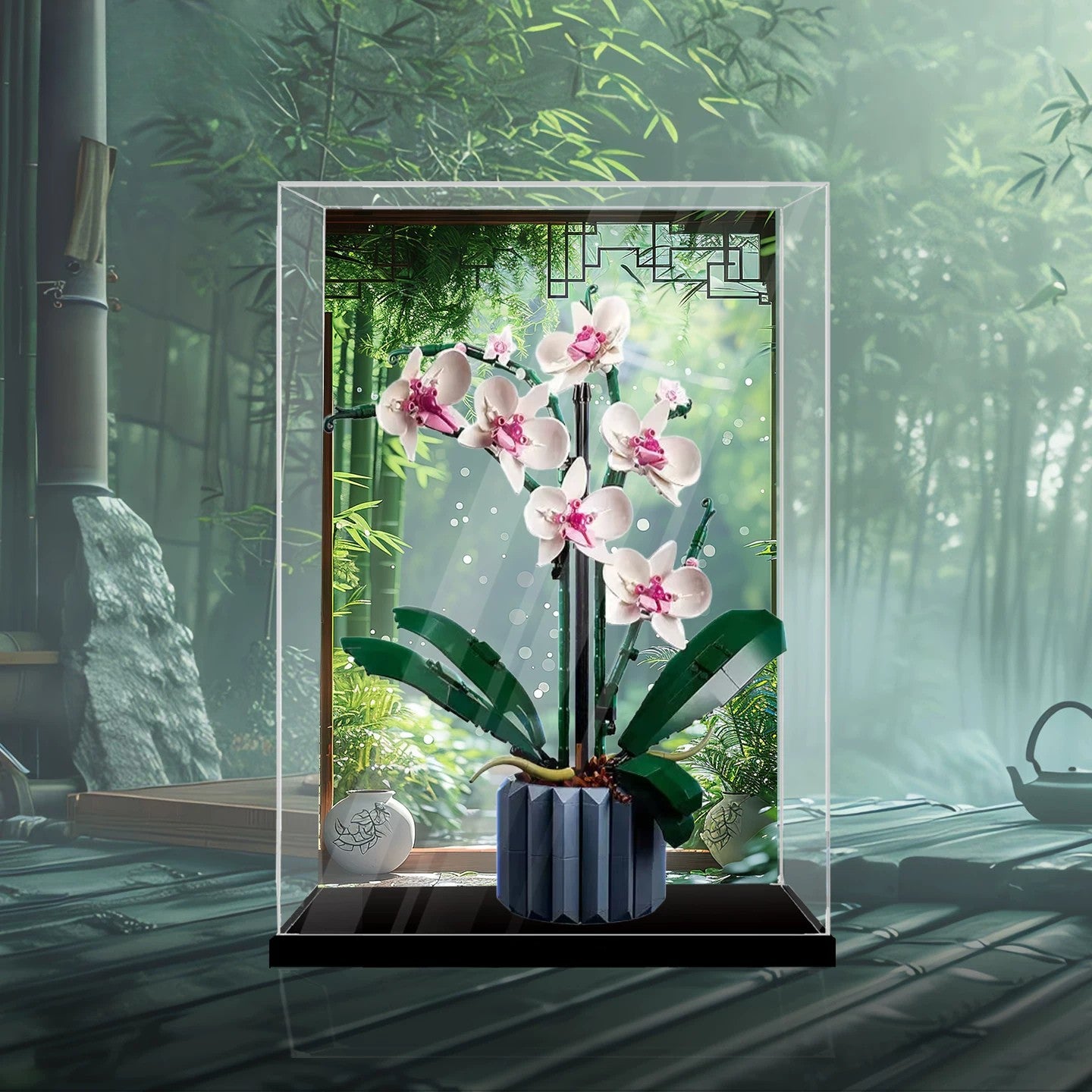 Staubdichte HD-Acryl-Vitrine mit UV-Schutz für LEGO Botanical Collection 10311 Orchidee