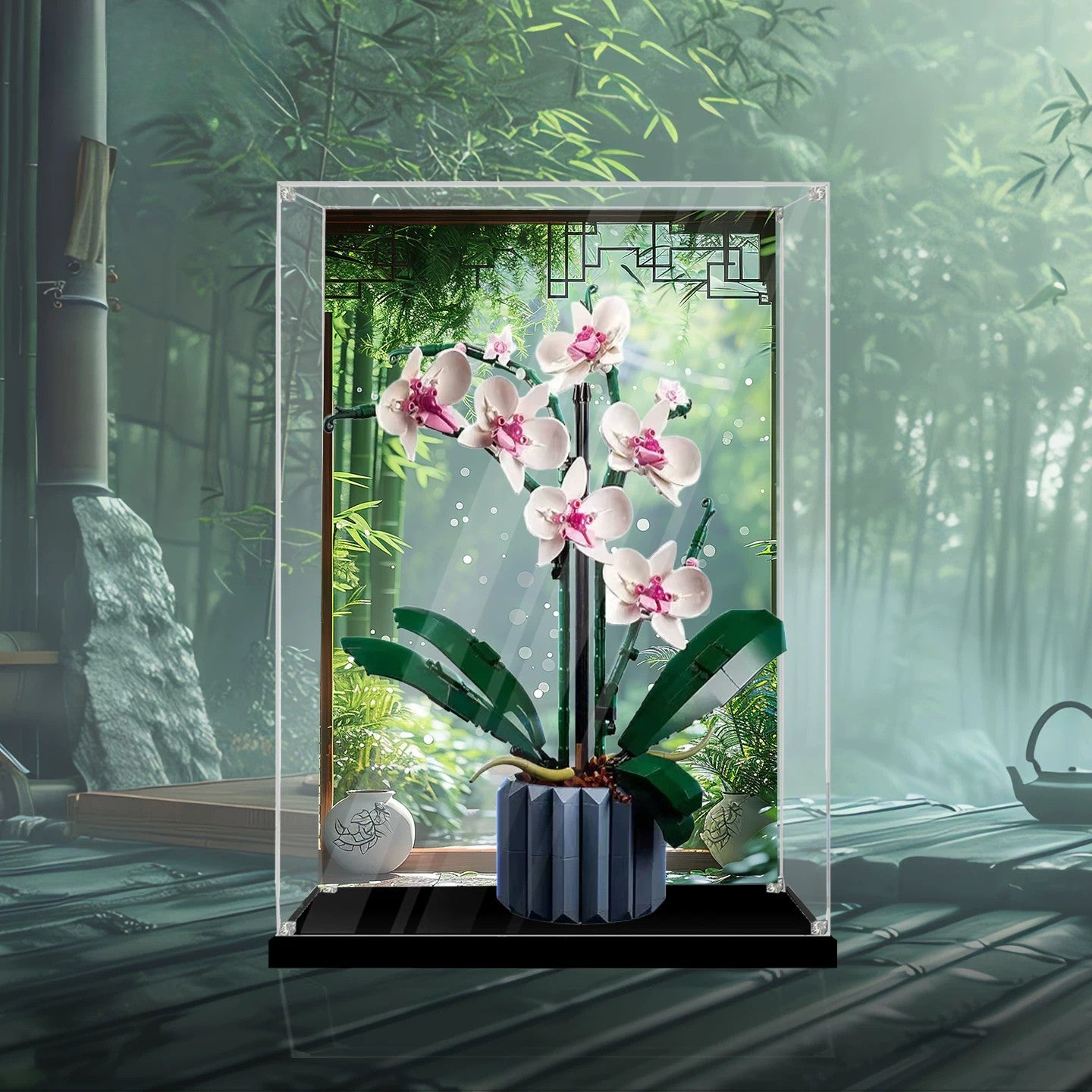 Staubdichte HD-Acryl-Vitrine mit UV-Schutz für LEGO Botanical Collection 10311 Orchidee