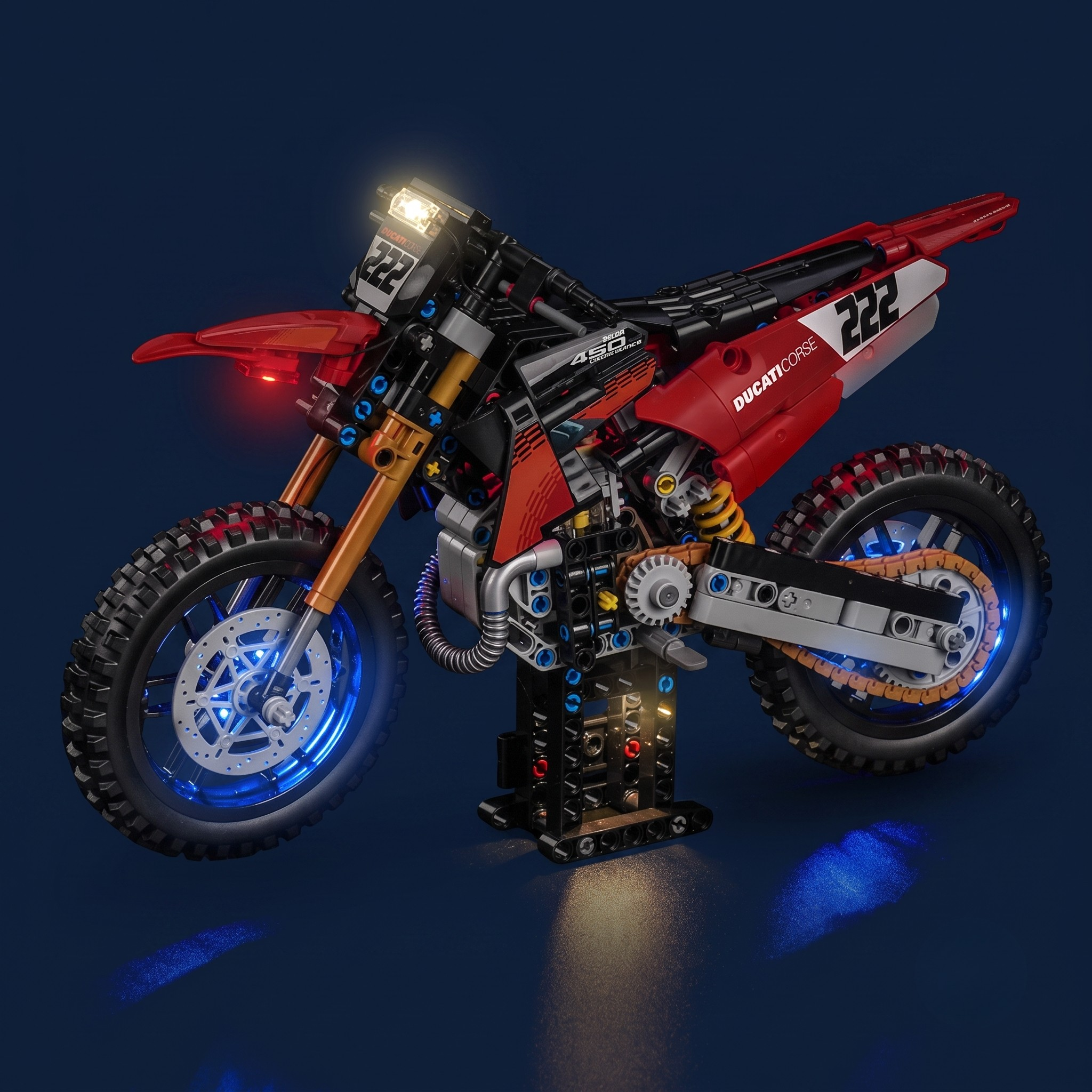 Bricklightlab Light Kit for LEGO Technic Ducati Desmo450 MX Factory Motorcycle 42238