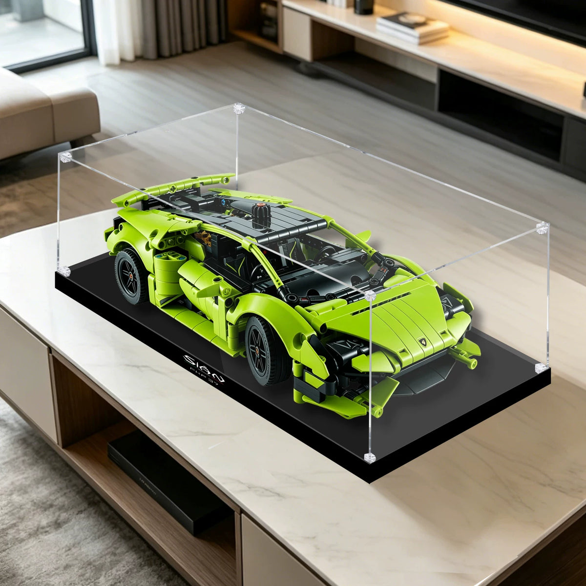Staubdichte HD-Acryl-Vitrine mit UV-Schutz für LEGO Technic 42161 Lamborghini Huracán Tecnica