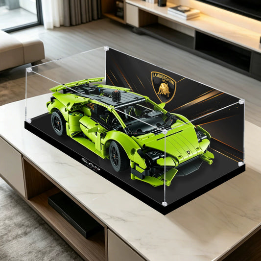 Staubdichte HD-Acryl-Vitrine mit UV-Schutz für LEGO Technic 42161 Lamborghini Huracán Tecnica