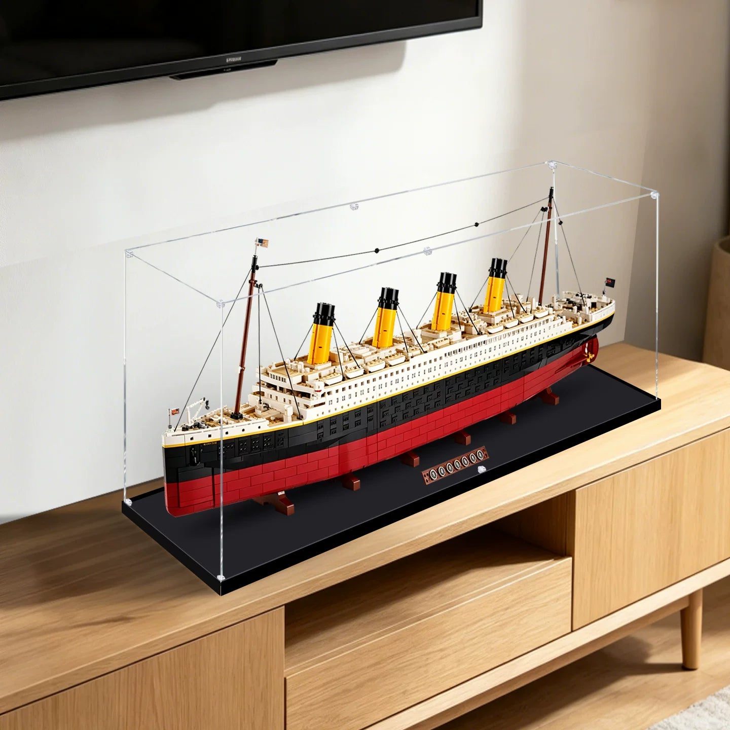 Staubdichte HD-Acryl-Vitrine mit UV-Schutz für LEGO Creator Expert 10294 Titanic