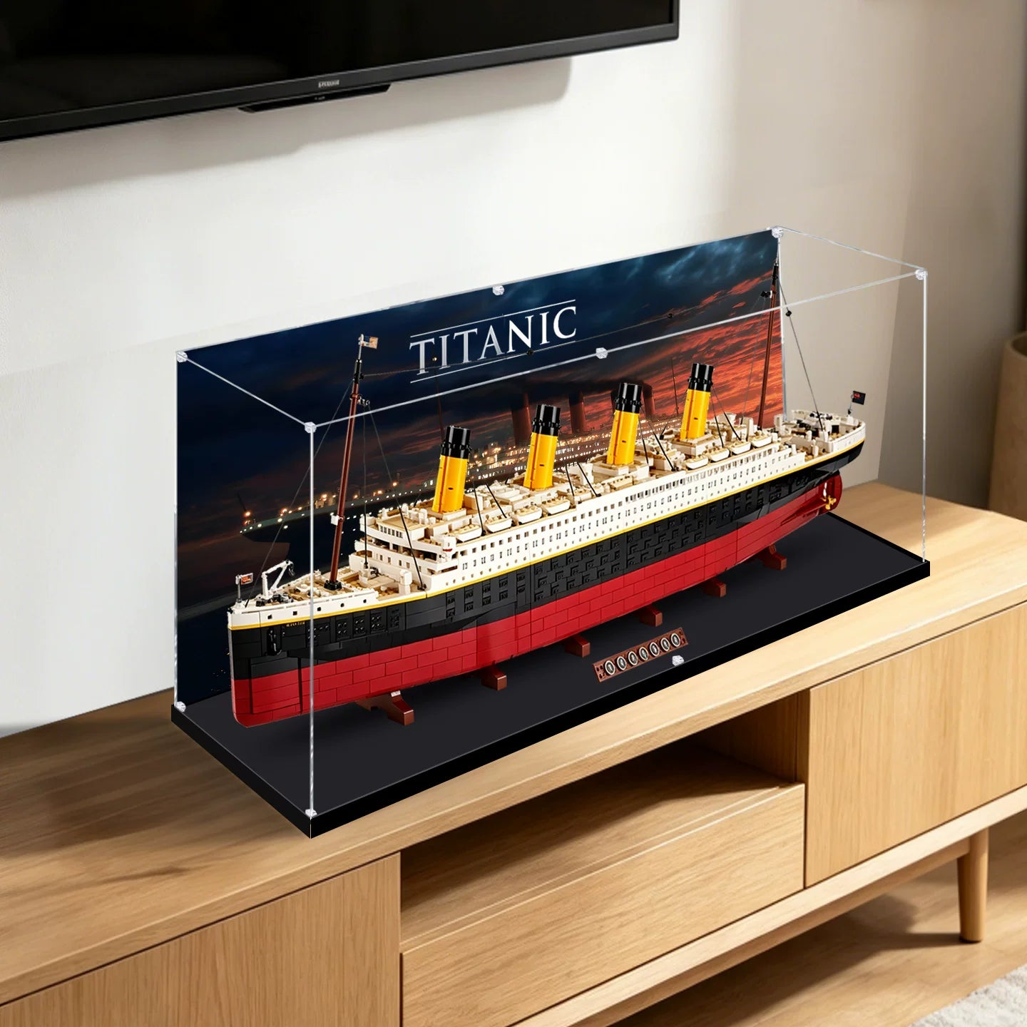 Staubdichte HD-Acryl-Vitrine mit UV-Schutz für LEGO Creator Expert 10294 Titanic