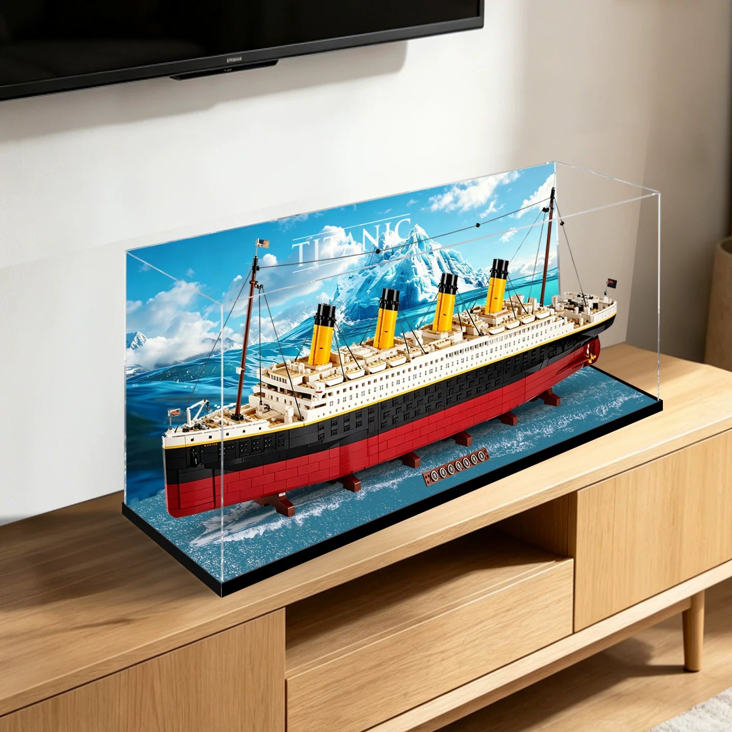 Staubdichte HD-Acryl-Vitrine mit UV-Schutz für LEGO Creator Expert 10294 Titanic