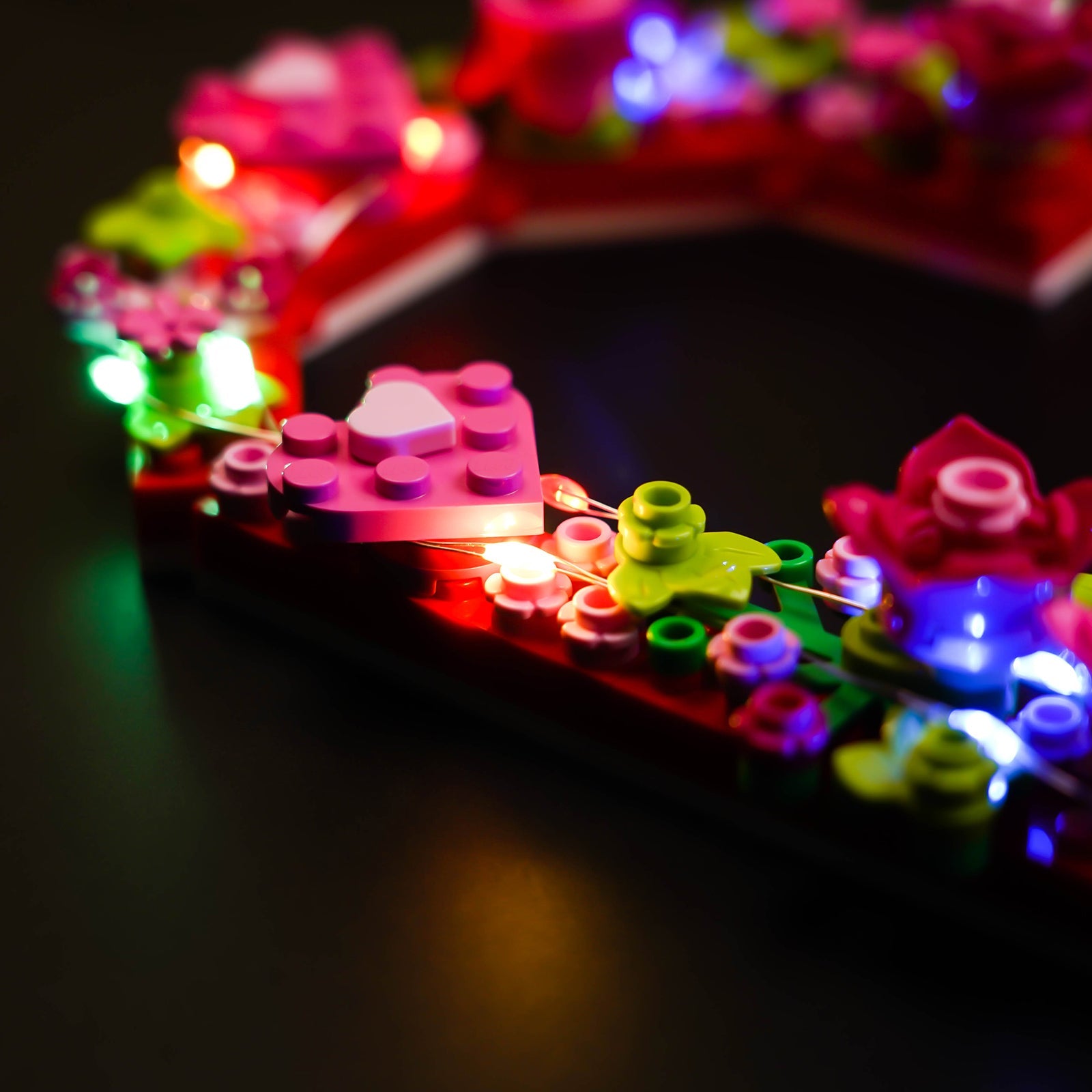 LED-Beleuchtungsset für LEGO® Herz-Ornament 40638 Fernbedienungs-Version