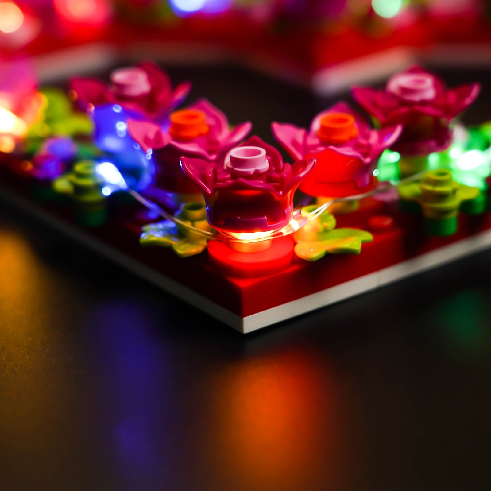 LED-Beleuchtungsset für LEGO® Herz-Ornament 40638 Fernbedienungs-Version