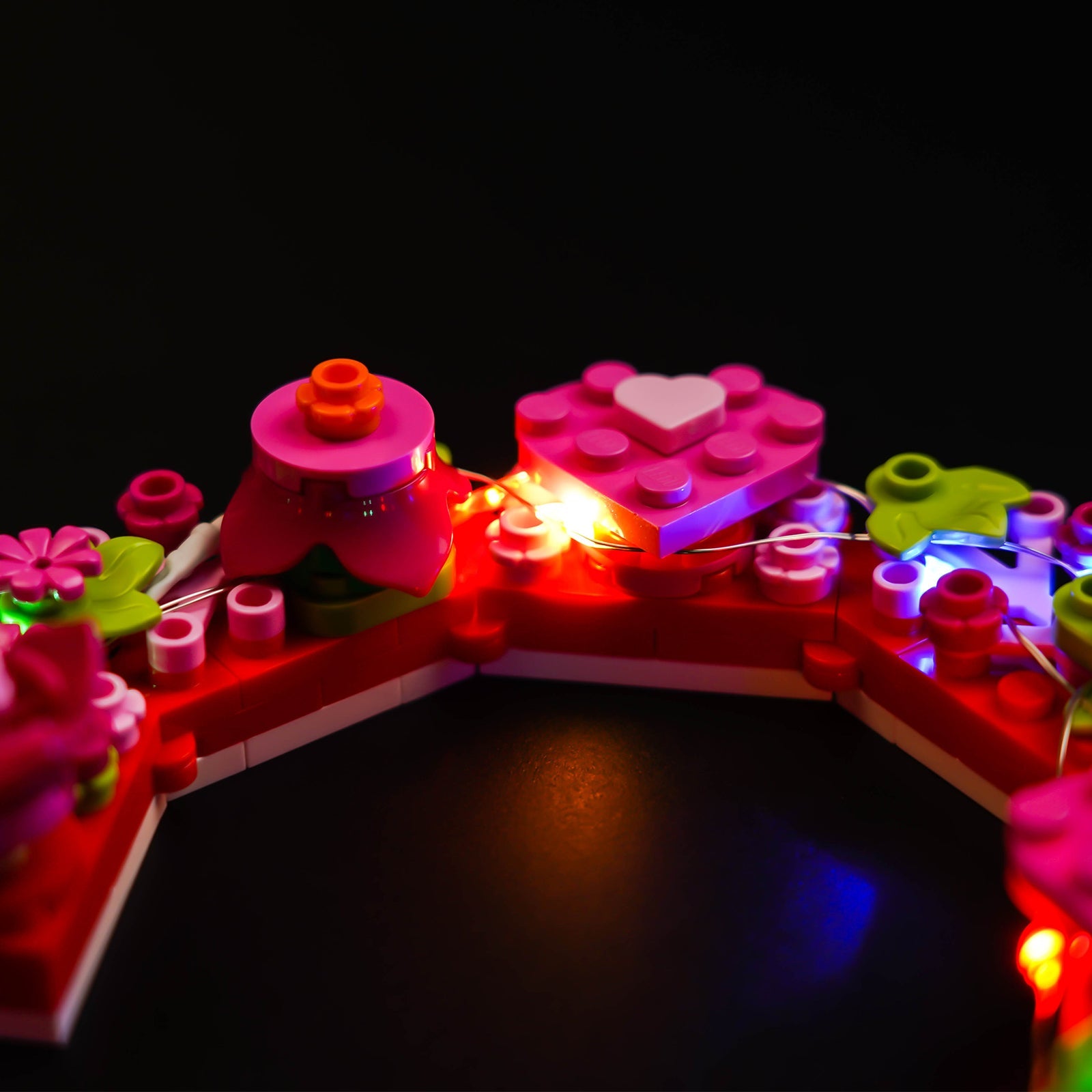 LED-Beleuchtungsset für LEGO® Herz-Ornament 40638 Fernbedienungs-Version