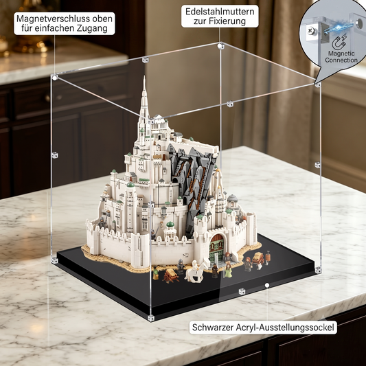 Acryl-Vitrinen-Staubschutzbox (HD-Klar) für LEGO 11377 Der Herr der Ringe: Minas Tirith (Die Weiße Stadt) Bausteine-Set