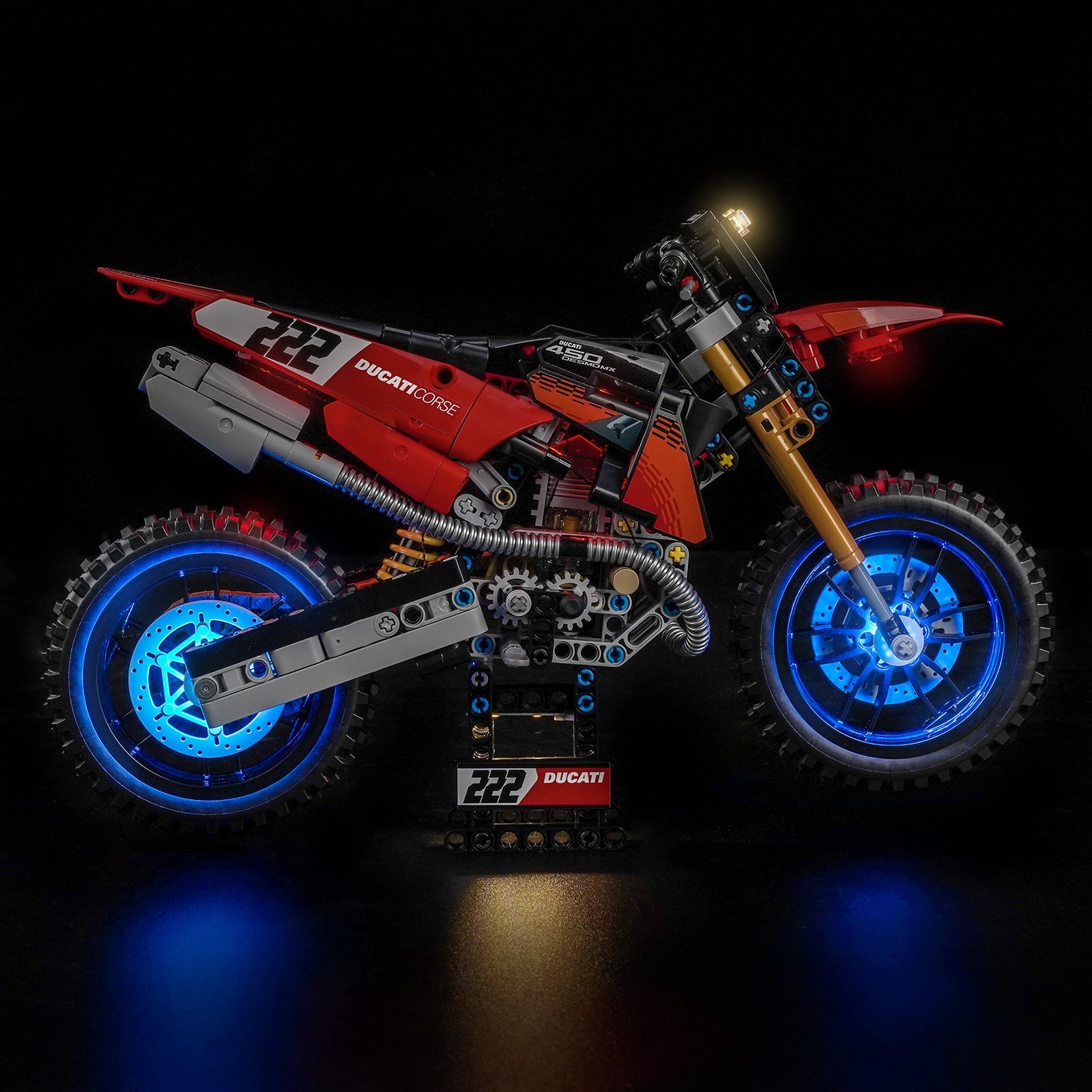 Bricklightlab Light Kit for LEGO Technic Ducati Desmo450 MX Factory Motorcycle 42238