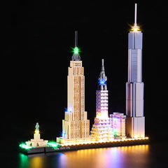 LED-belysningssæt til LEGO® Architecture New York City 21028 fjernbetjeningsversion