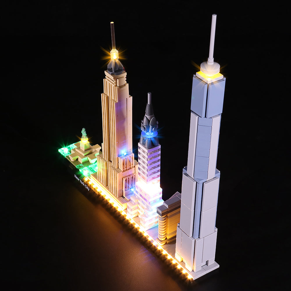LED-belysningssæt til LEGO® Architecture New York City 21028 fjernbetjeningsversion