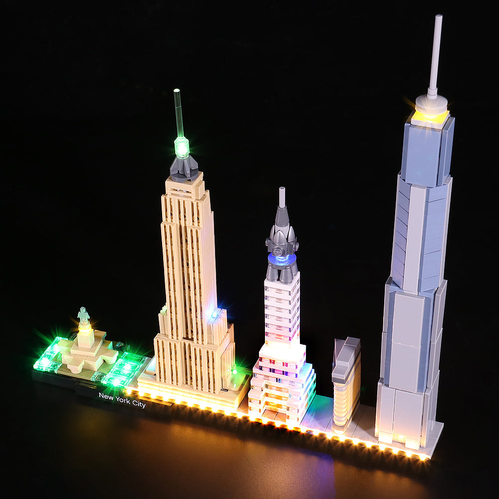 LED-belysningssæt til LEGO® Architecture New York City 21028 fjernbetjeningsversion