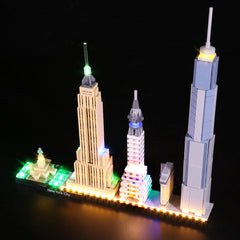 LED-belysningssæt til LEGO® Architecture New York City 21028 fjernbetjeningsversion