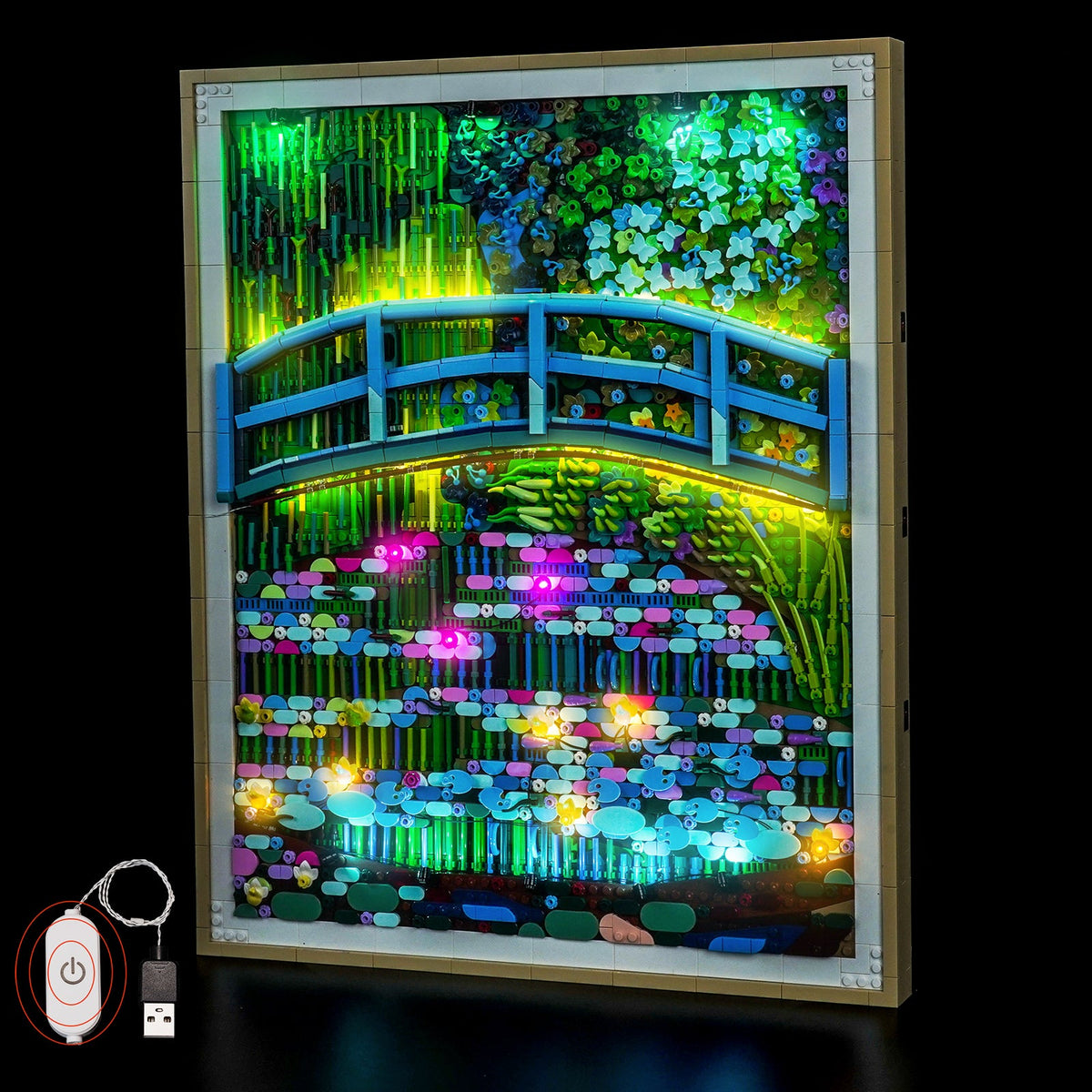 LED-belysningssæt til LEGO® Art Claude Monet – Vandliljebro (31220) fjernbetjeningsversion