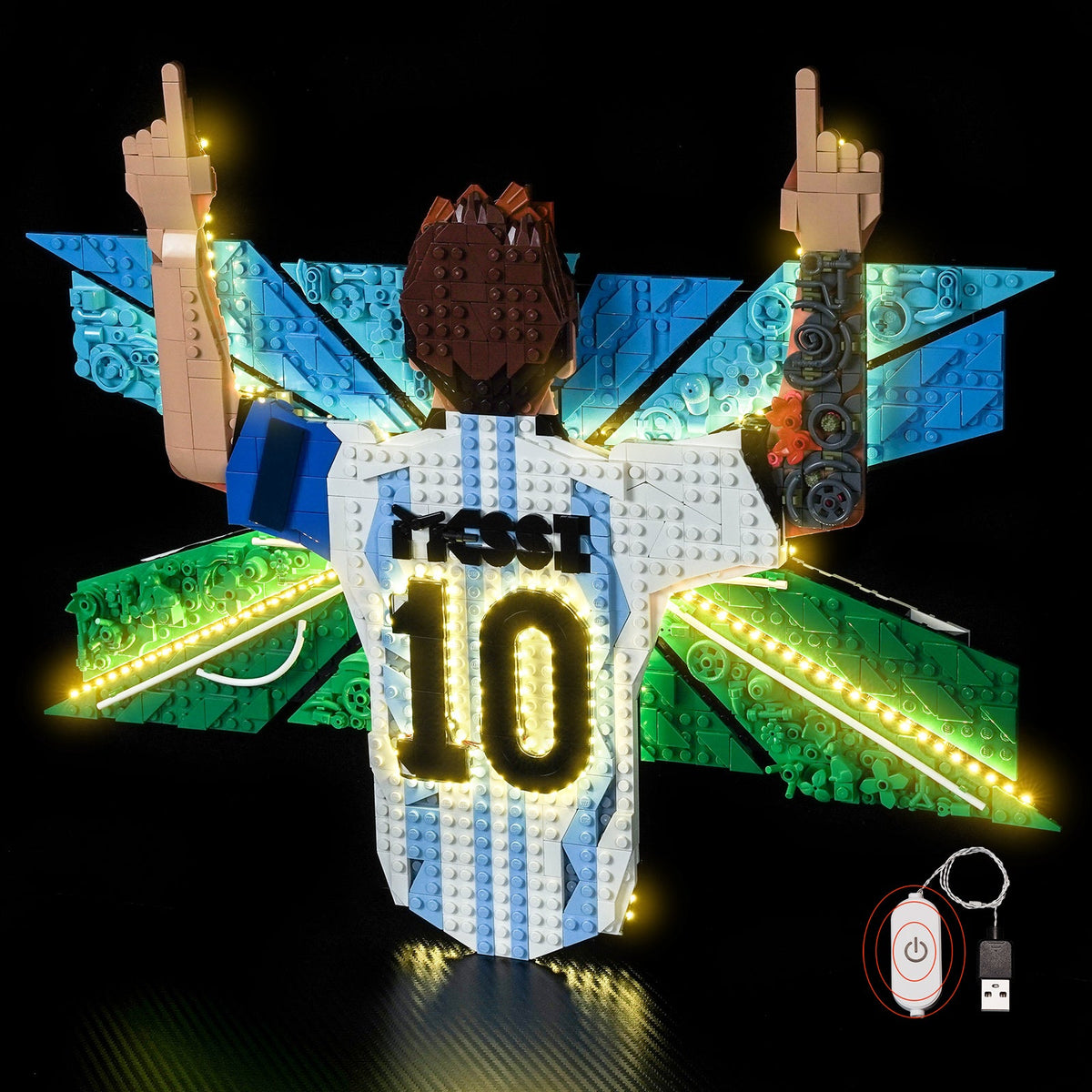 LED-Beleuchtungsset für LEGO®-kompatibles Lionel Messi „Celebration“ MOC 43018 (Elite Edition)