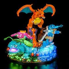 LED-Beleuchtungsset für LEGO® Pokémon Bisaflor, Glurak und Turtok – 72153 Fernbedienungs-Version