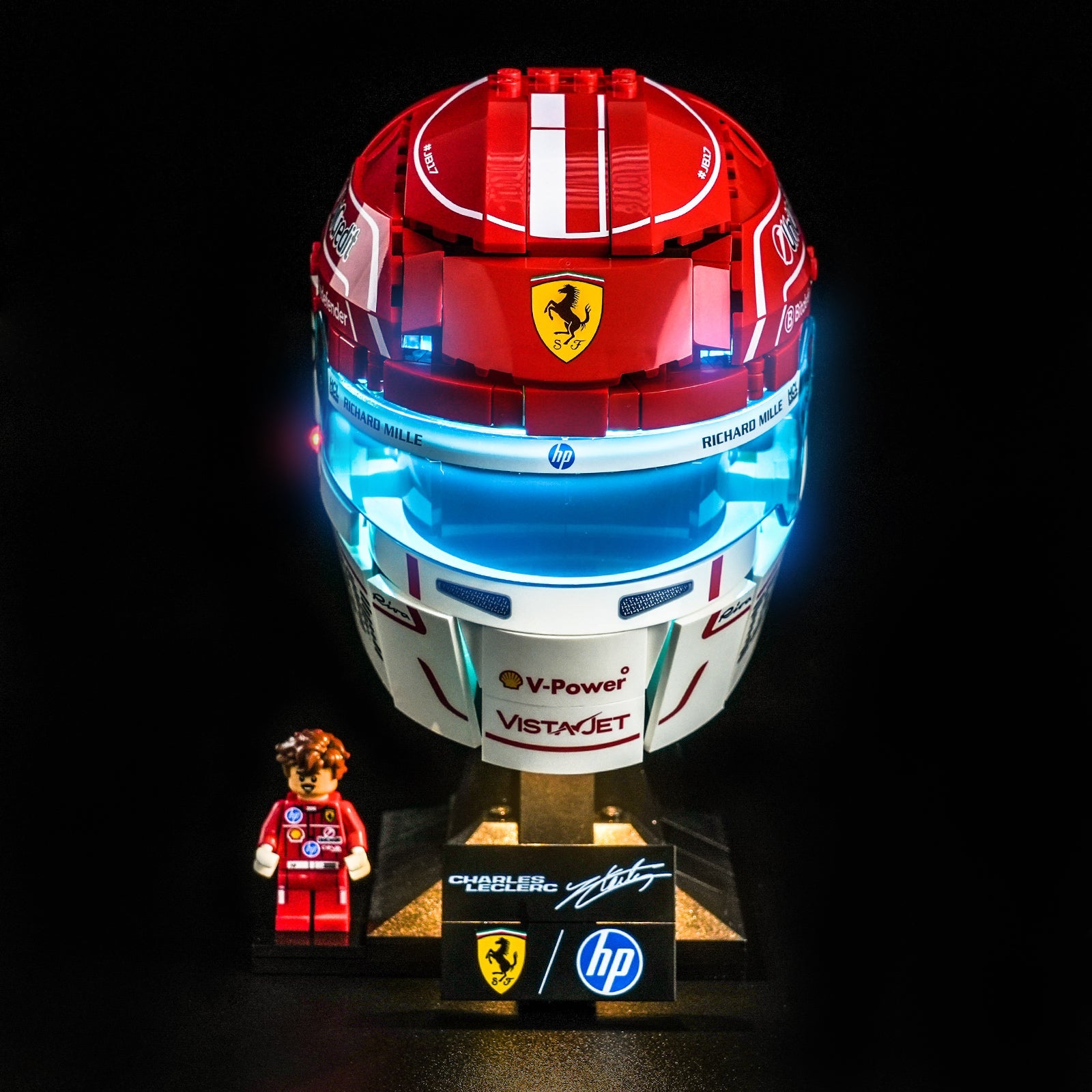 LED-belysningssæt til LEGO® Editions Scuderia Ferrari HP Charles Leclerc Hjelm 43014 (Elite Edition)