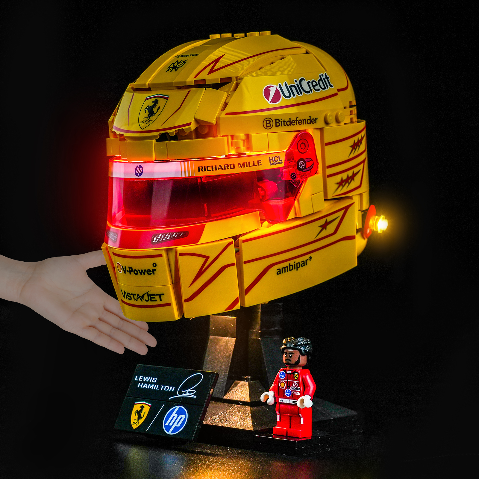 LED-belysningssæt til LEGO® Editions Scuderia Ferrari HP Lewis Hamilton Hjelm 43022 (Elite Edition)