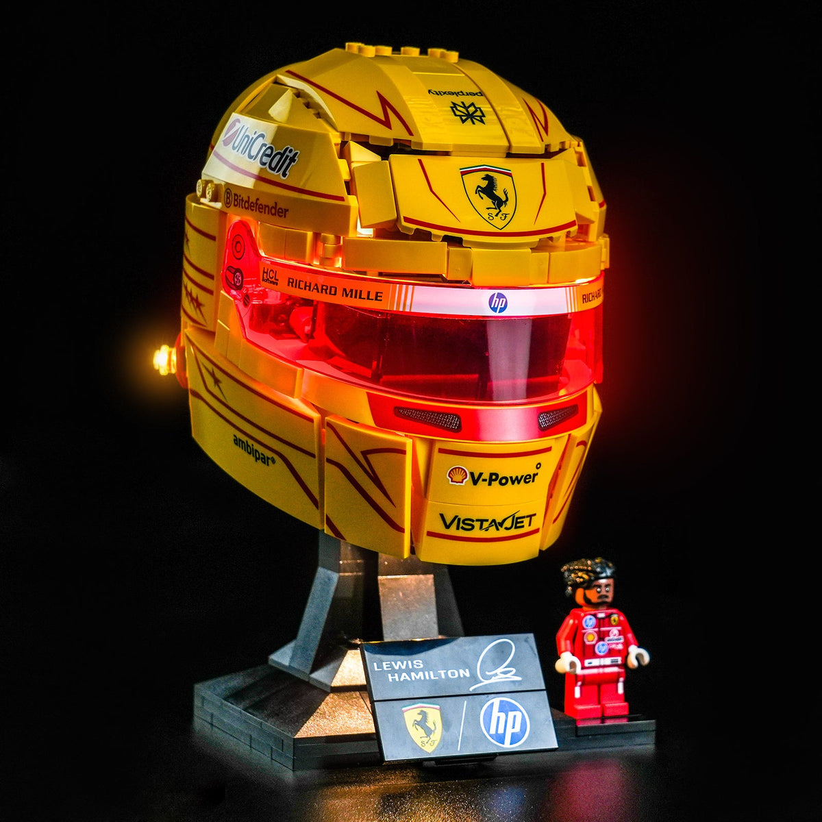 LED-belysningssæt til LEGO® Editions Scuderia Ferrari HP Lewis Hamilton Hjelm 43022 (Elite Edition)