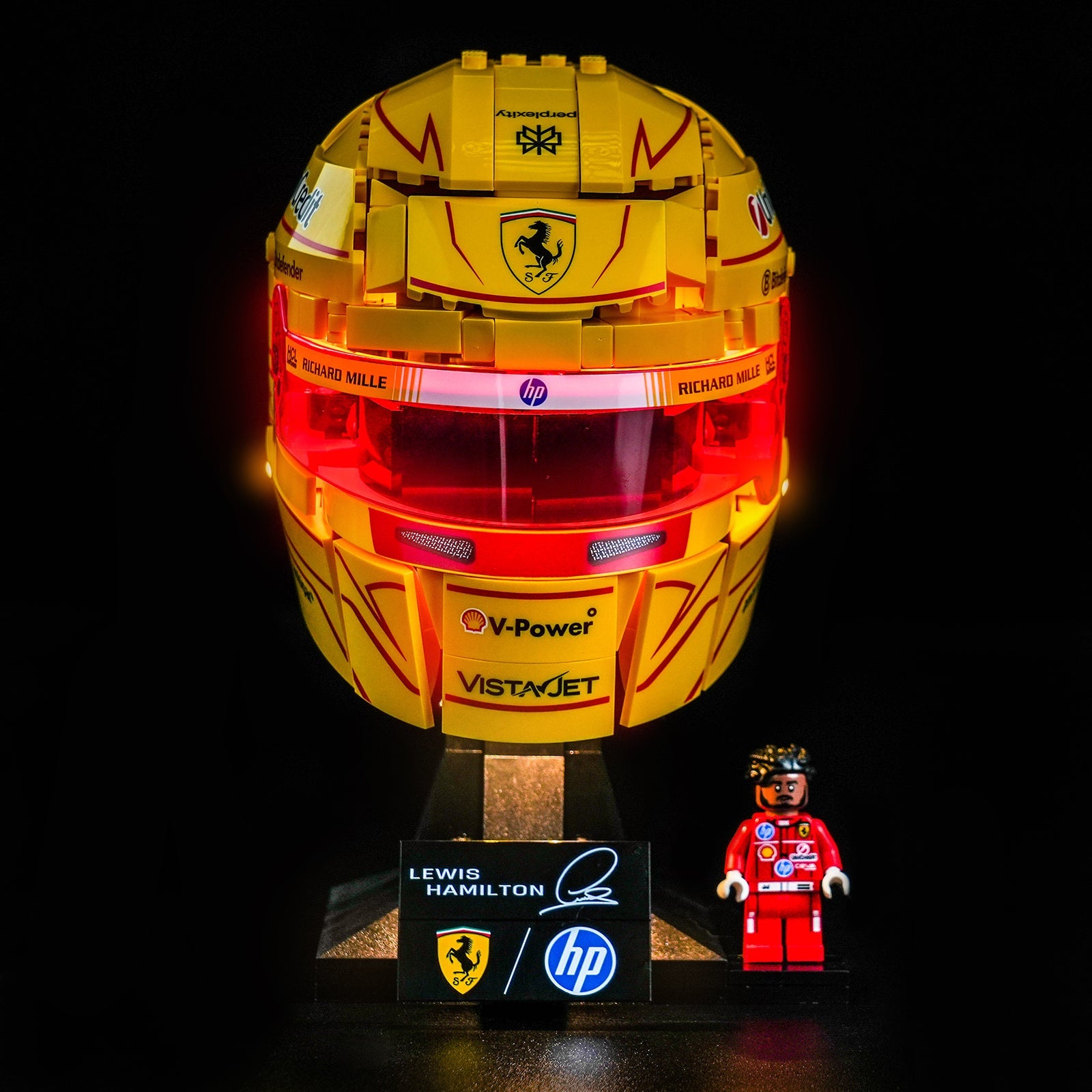 LED-belysningssæt til LEGO® Editions Scuderia Ferrari HP Lewis Hamilton Hjelm 43022 (Elite Edition)