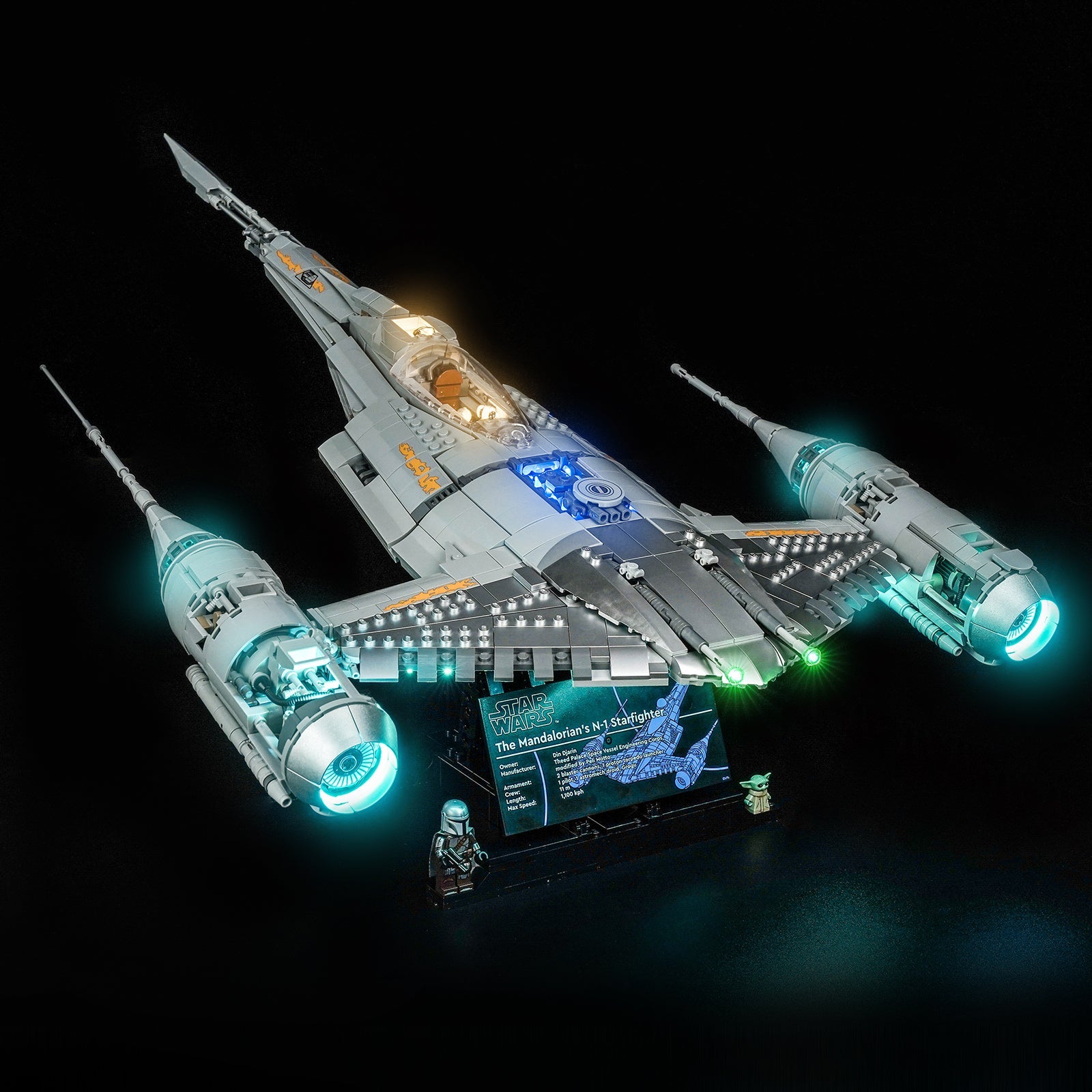LED-belysningssæt til LEGO® Star Wars™ Mandalorianerens N-1 Starfighter – 75442 (ultimativ udgave)