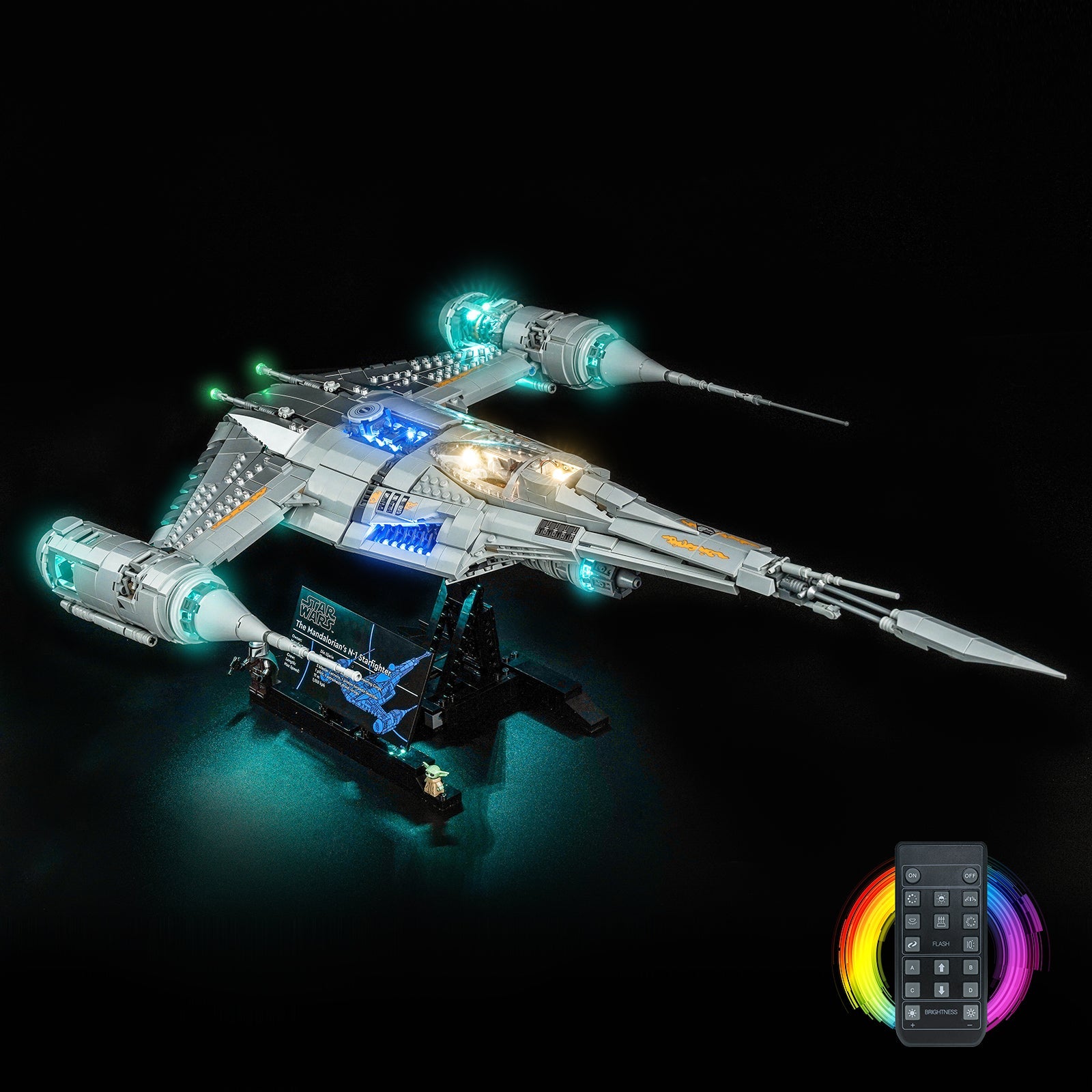 LED-belysningssæt til LEGO® Star Wars™ Mandalorianerens N-1 Starfighter – 75442 (ultimativ udgave)