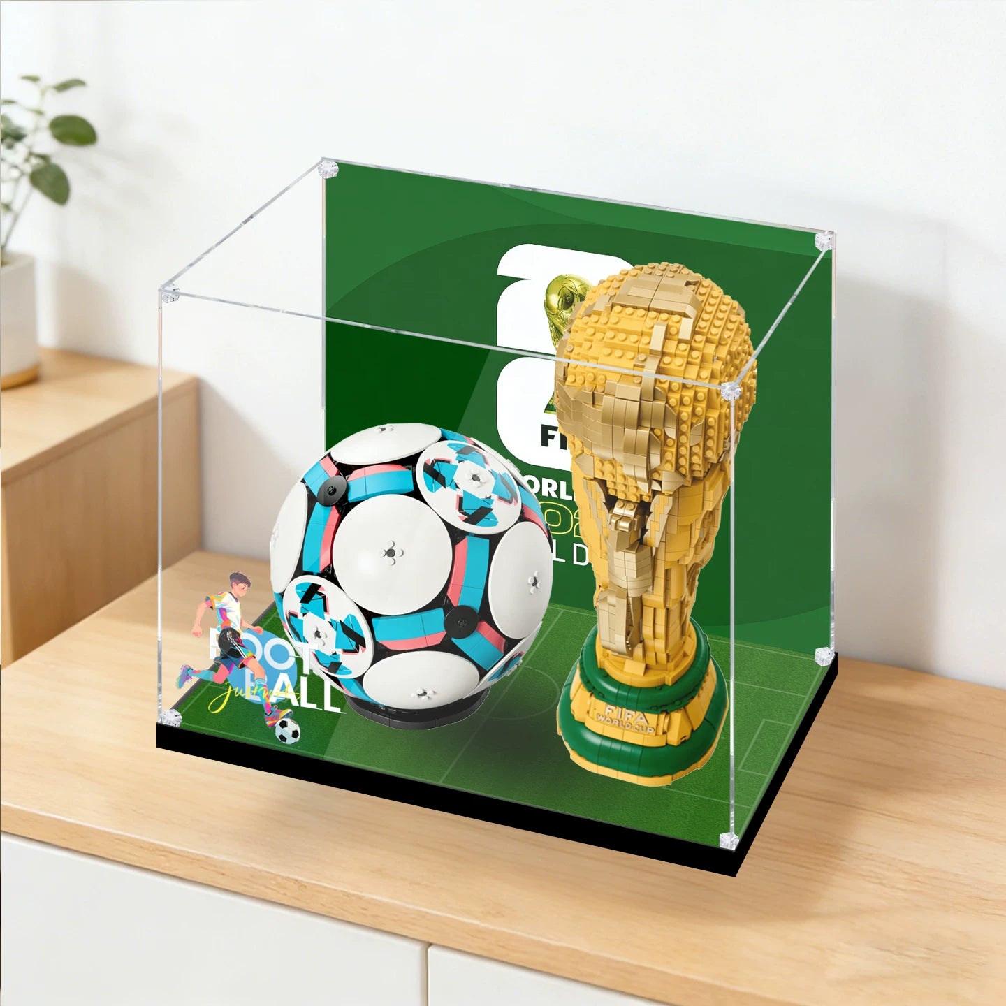 Premium Staubschutz-Vitrine mit UV-Schutz (HD-Klar) für LEGO WM-Fussball-Modell Set 43019 + 43020