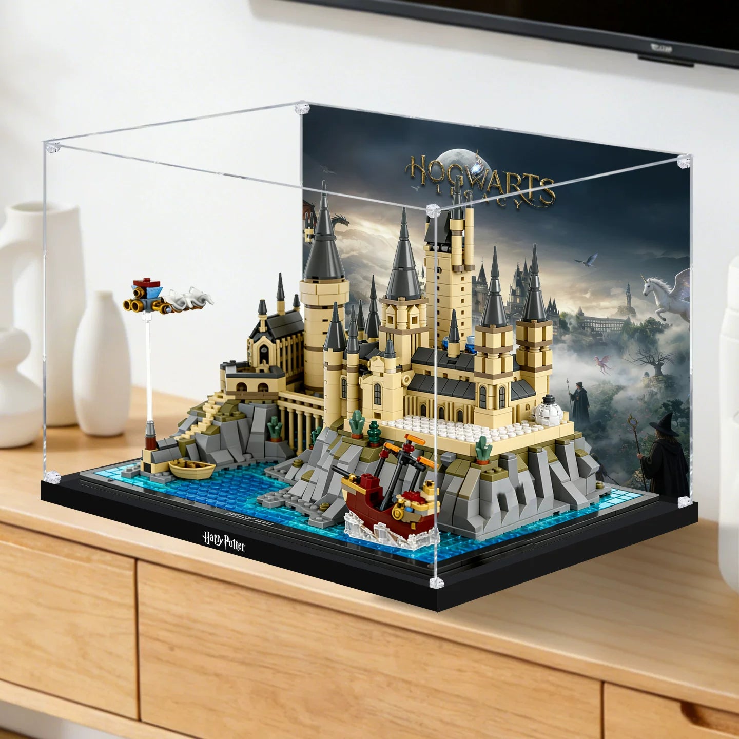 Staubdichte HD-Acryl-Vitrine mit UV-Schutz für LEGO Harry Potter 76419 Schloss Hogwarts