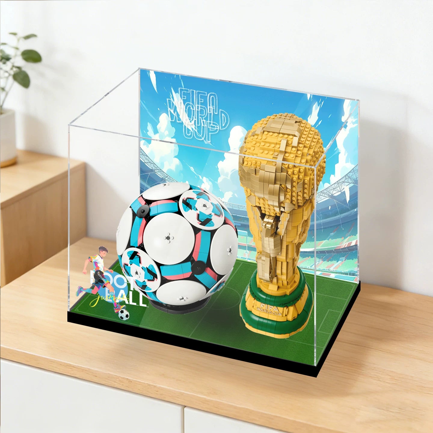Premium Staubschutz-Vitrine mit UV-Schutz (HD-Klar) für LEGO WM-Fussball-Modell Set 43019 + 43020
