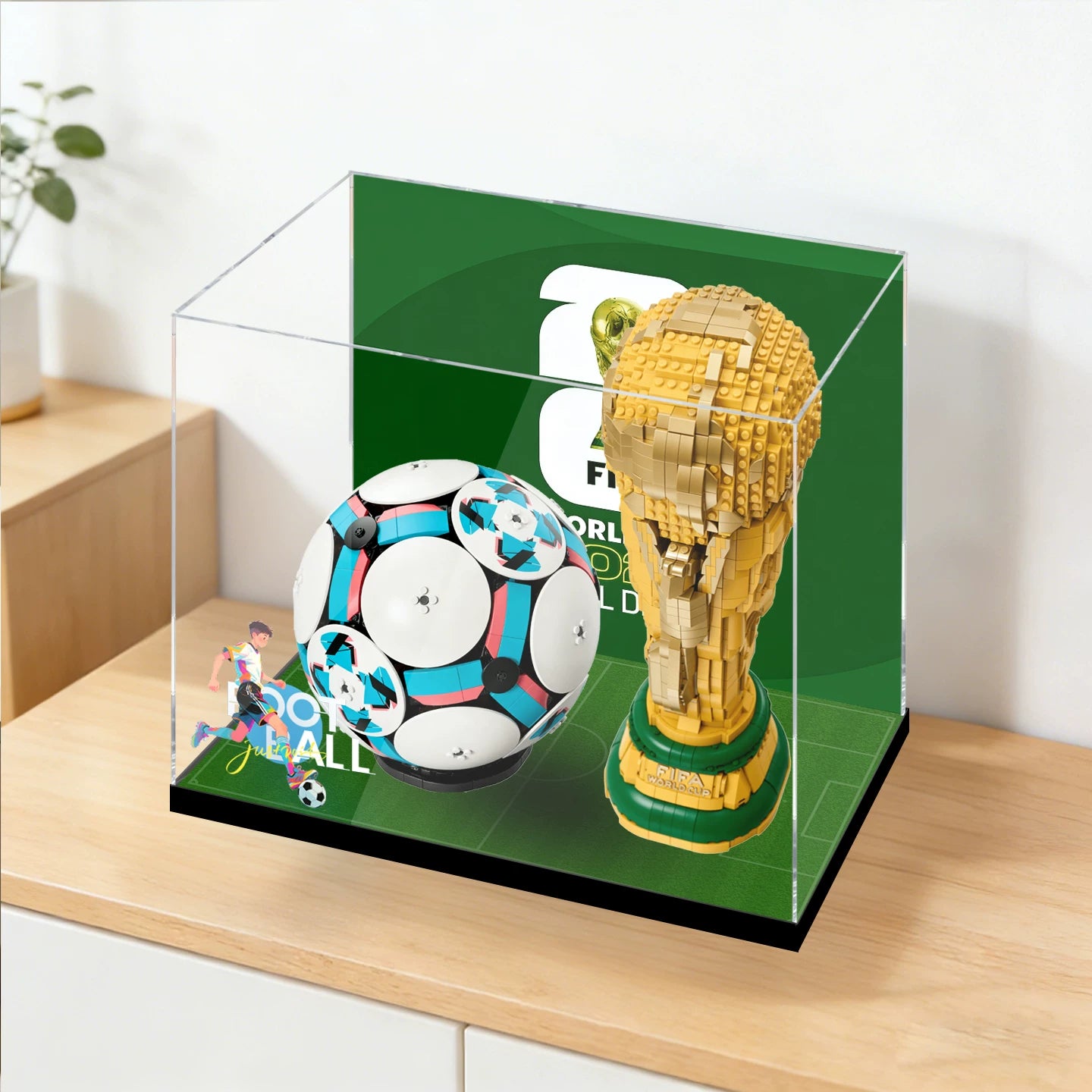 Premium Staubschutz-Vitrine mit UV-Schutz (HD-Klar) für LEGO WM-Fussball-Modell Set 43019 + 43020