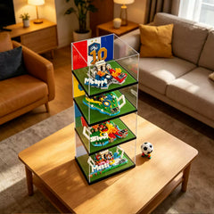 Premium-Vitrine für LEGO® 43016 + 43012 (Cristiano Ronaldo / CR7 Legendärer Tor-Moment) – Kristallklares Acryl, Staubdicht & UV-Schutz
