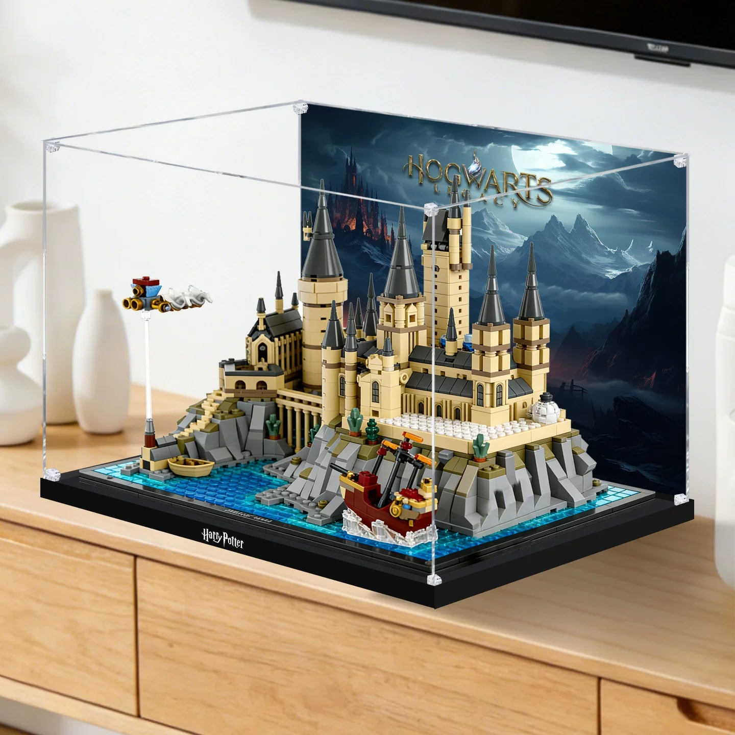 Staubdichte HD-Acryl-Vitrine mit UV-Schutz für LEGO Harry Potter 76419 Schloss Hogwarts