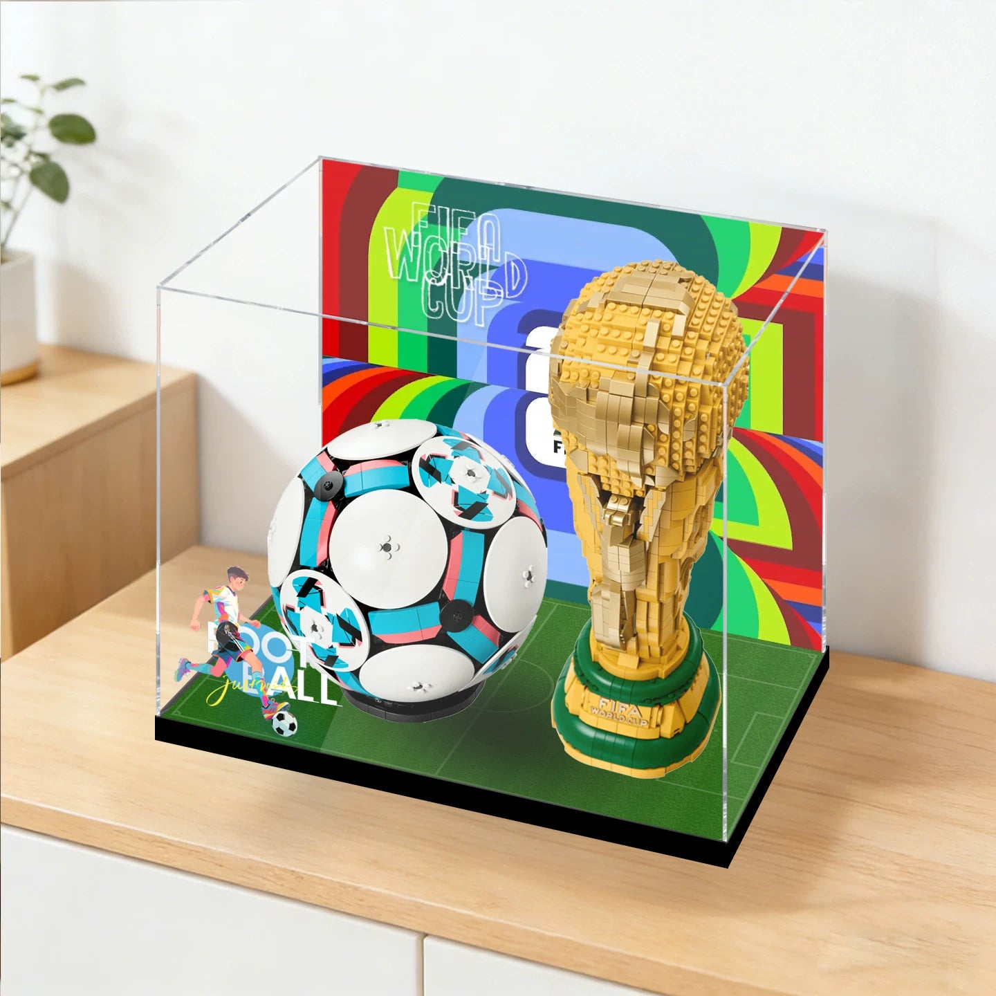 Premium Staubschutz-Vitrine mit UV-Schutz (HD-Klar) für LEGO WM-Fussball-Modell Set 43019 + 43020