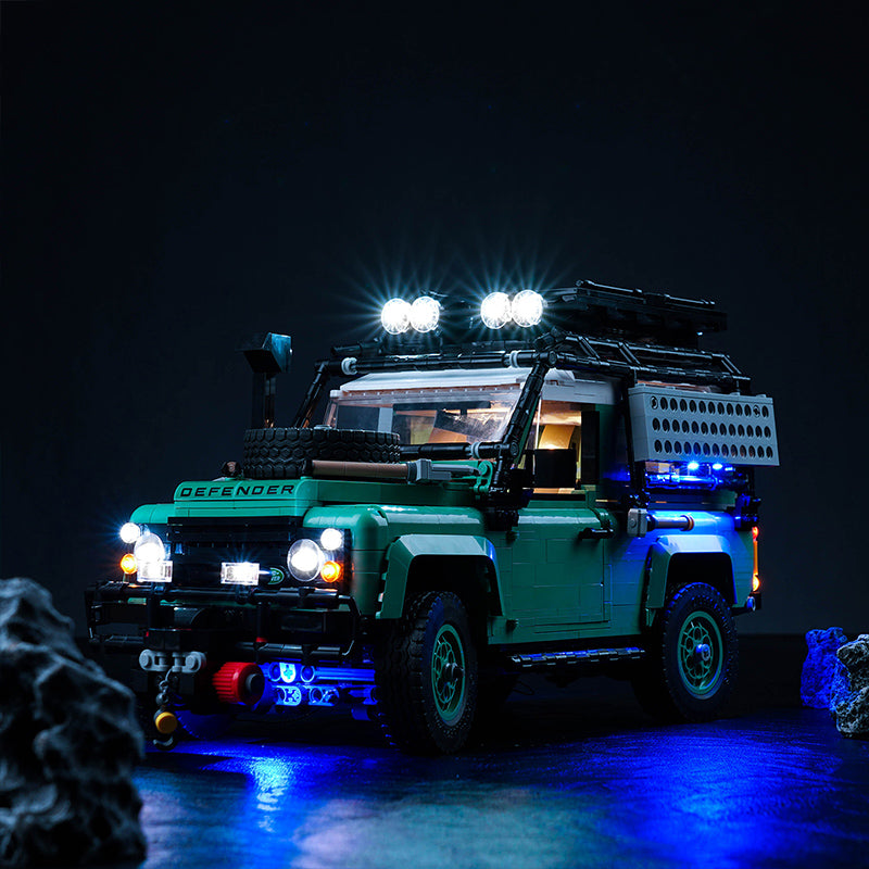 LED-Beleuchtungsset für LEGO® Icons Land Rover Classic Defender 90 10317 Fernbedienungs-Version